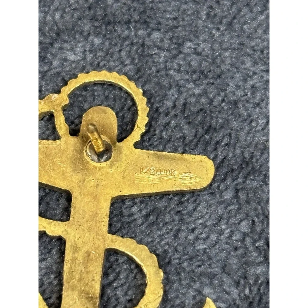 1/20th 10k US Navy Naval Midshipmen Cadet Anchor Insignia Hat Pin